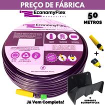 Mangueira para Jardim EconomyFlex Roxa 50 Metros c/ Suporte