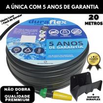 Mangueira para Jardim Flat Black Luxor 20 Mts Super Flexível com Suporte