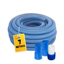 Mangueira Para Limpeza de Piscinas Flexivel Flutuante 7 Metros com Ponteira e Adaptador aspiração - A + Flex