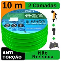 Mangueira para Quintal Siliconada Verde 10Metro + Suporte DuraFlex