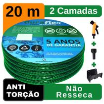 Mangueira para Quintal Verde Trançada 20Mt + Suporte - DuraFlex