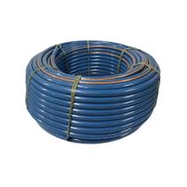 Mangueira Plástica Azul Marcação Laranja c/ Anti UV 1"x2,0mm Rolo 50m - Volpato, Op: Azul 2,0mm