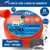 Mangueira Quintal Siliconada Laranja 20Mt + Suporte DuraFlex