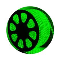 Mangueira Redonda LED 2400 LEDs 11mm Verde Decoração de Natal com Auto Brilho