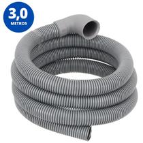 Mangueira Saída Água Máquina De Lavar Universal 3m Metros Cinza Ledmang