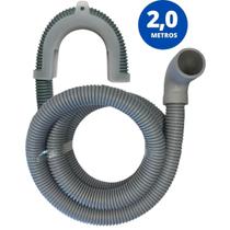 Mangueira Saída Água Máquina Lavar Universal 2M Metros Cinza - Ledmang