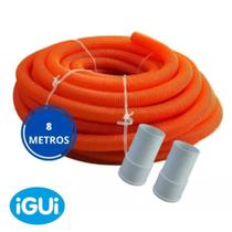 Mangueira Siliconada (8 Metros) + Ponteira Para Piscina Igui - AZUL FLEX