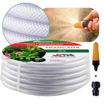 Mangueira Trançada 10m Slim Transparente com Engate e Esguicho Force Line