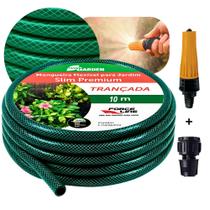 Mangueira Trançada 10m Slim Verde com Engate e Esguicho Force Line