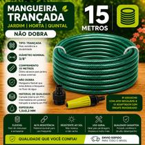 Mangueira Trançada 15 metros Slim Verde Engate Esguicho Force Line Mangueira Trançada 15 metros Slim Verde Engate Esguicho Force Line