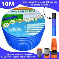 Mangueira ul 10m - PVC - Kit Engate Rápido e Esguicho