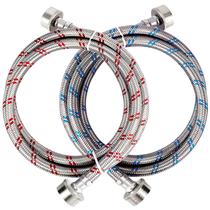 Mangueiras para máquinas de lavar roupa Techecook Premium Stainless Steel 4 pés 2 unidades