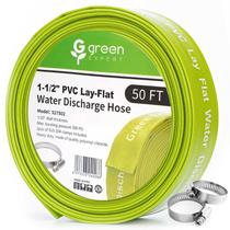 Manguera de Descarga Green Expert 1.5 cm PVC Plana 15 m con Kit de Abrazaderas