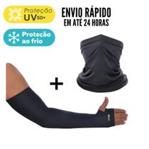 Manguito Dedo + Balaclava Bandana Tubular Proteção UV50+