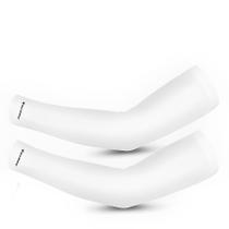 Manguito Longo Térmico e Compressão Gold Sports Adulto Dry Branco Proteção Solar Uv+50 - 2 pçs