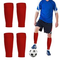 Manguitos de compressão para pernas de futebol Wuluwala, 2 unidades, vermelhos Manguitos de compressão para pernas de futebol Wuluwala, 2 unidades, vermelhos
