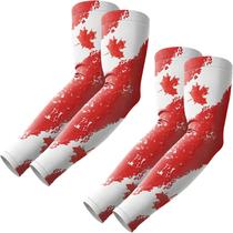 Manguitos ROXUN com proteção UV e efeito refrescante, bandeira do Canadá, 2 pares Manguitos ROXUN com proteção UV e efeito refrescante, bandeira do Canadá, 2 pares