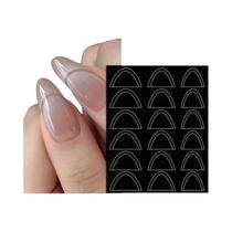 Manicure Francesa Diy Arte Do Prego Adesivos Linha Ondulada Tira Formas Franja Ponta Guias Estêncil