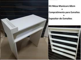 Manicure Mesa 60 Cm C/ Comparti. + Expositor De Esmaltes - Stoks Balcões