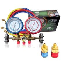 Manifold Ar Condicionado R12, R22, R134A e R404A com Engate Rápido Alto e Baixa Pressão