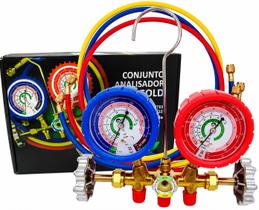Manifold ECOTOOLS Completo R22 R32 R404a R410 R507 Mangueira 150cm