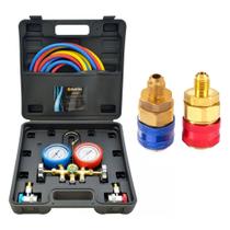 Manifold Maleta R22 R134 R404 R1234YF mais Engates rapidos mangueira 150cm