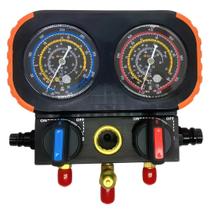 Manifold Suryha 2 Vias Premium R134A/R22/R32/R410A sem mangueiras Manifold Suryha 2 Vias Premium R134A/R22/R32/R410A sem mangueiras