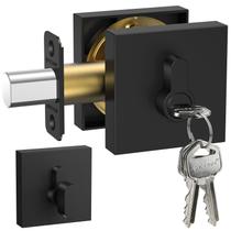 Manija de Puerta TICONN Negra Mate Resistente y Reversible con Cerrojo