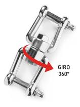 Manilha reta com destorcedor duplo inox 8mm Manilha reta com destorcedor duplo inox 8mm