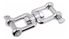 Manilha Tornel Dupla Em Aço Inox Reta 6mm Com Destorcedor