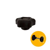 Manipulo Termoplástico Fêmea Preto Com Porca 3/8 Polegadas