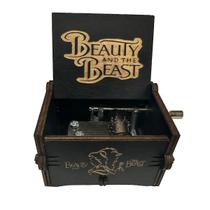 Manivela com tema de anime Music Box Beautys And Beasts Wood