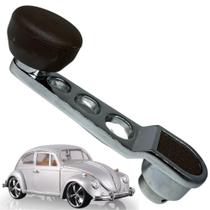 Manivela Reguladora Vidro Esportiva Fusca Cromada E Marrom