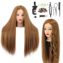 Mannequin Head Amyqueen Human Hair 26-28" com braçadeira e ferramentas Mannequin Head Amyqueen Human Hair 26-28" com braçadeira e ferramentas