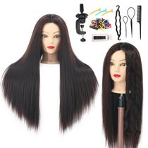Mannequin Head Amyqueen Human Hair 26-28" com braçadeira e ferramentas Mannequin Head Amyqueen Human Hair 26-28" com braçadeira e ferramentas