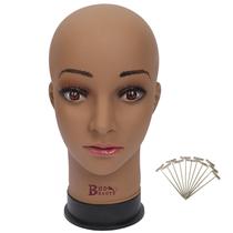 Mannequin Head BHD BEAUTY Bald Brown Female 22" para fazer perucas