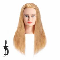 Mannequin Head HAIRGINKGO 100% cabelo humano 20-22 polegadas para treinamento