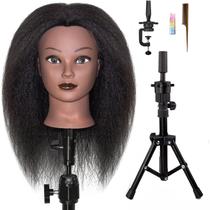 Mannequin Head LUNGCYX Human Hair de 16 polegadas para modelar o cabelo