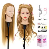 Mannequin Head Neverland Beauty de 28 polegadas com 80% de cabelo humano real