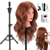 Mannequin Head SZCY LLC com cabelo humano de 18 polegadas com suporte