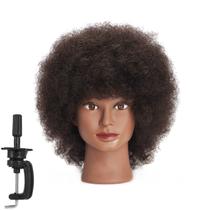 Mannequin Head Traininghead Afro 25 cm com cabelo 100% humano Mannequin Head Traininghead Afro 25 cm com cabelo 100% humano