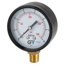 Manômetro 63Mm 1000 Psi 70.31 Bar 1/4 Caixa Branca Tecnoar Aço