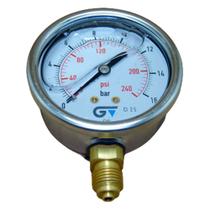 Manômetro 63mm 250 Psi 21.09 Bar 1/4 Bsp C/ Glicerina Aço Inox Manômetro 63mm 250 Psi 21.09 Bar 1/4 Bsp C/ Glicerina Aço Inox