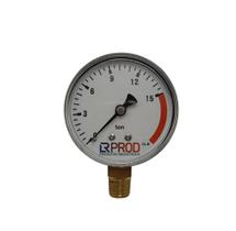 Manômetro 63mm Esc. - 0-15 Ton - Reto - P/ Prensa Hidráulica