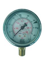 Manômetro 63mm - Reto - Esc. 6000 Psi x 400 Kgf/Cm² - Cx. nox - int. latão - Rosca 1/4 NPT Manômetro 63mm - Reto - Esc. 6000 Psi x 400 Kgf/Cm² - Cx. nox - int. latão - Rosca 1/4 NPT