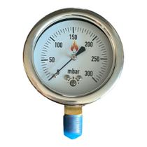 Manômetro Análogico 300 mbar (Diâmetro 63 mm com rosca NPT 1/4) Manômetro Análogico 300 mbar (Diâmetro 63 mm com rosca NPT 1/4)