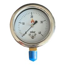Manômetro Análogico 40 mbar (Diâmetro 63 mm com rosca NPT 1/4)
