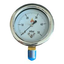 Manômetro Análogico 50 mbar (Diâmetro 63 mm com rosca NPT 1/4) Manômetro Análogico 50 mbar (Diâmetro 63 mm com rosca NPT 1/4)