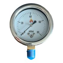 Manômetro Análogico 80 mbar (Diâmetro 63 mm com rosca NPT 1/4) Manômetro Análogico 80 mbar (Diâmetro 63 mm com rosca NPT 1/4)
