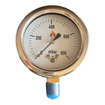 Manômetro Análogico 800 mbar (Diâmetro 63 mm com rosca NPT 1/4)